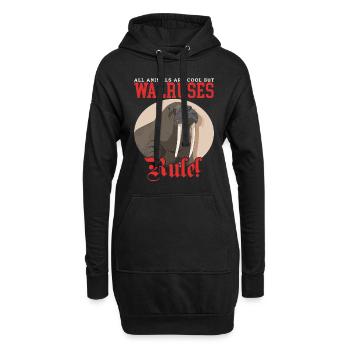 Cadeau de morse morse - Sweat-shirt à capuche long Femme - noir - Devant
