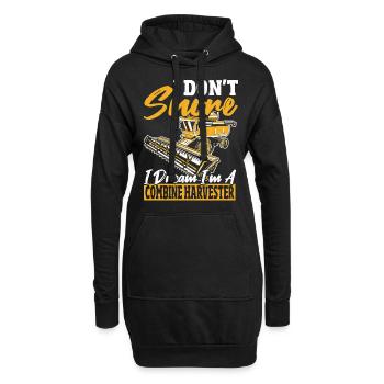 Mähdrescher Dreschen Ernte Mähdrescher Fahrerhemd - Hoodie-Kleid - Schwarz - Vorne