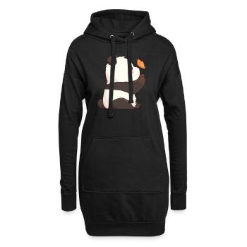 Pandabär Schmetterling Japanischer Riesenpanda - Hoodie-Kleid - Schwarz - Vorne
