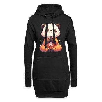 Panda Bear Yoga Panda géant japonais - Sweat-shirt à capuche long Femme - noir - Devant