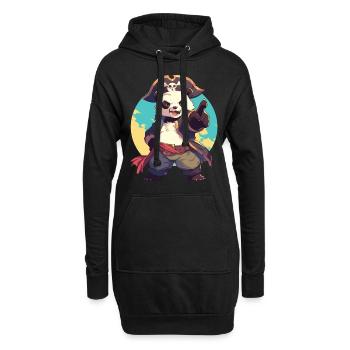 Panda Bear Pirate Panda géant japonais - Sweat-shirt à capuche long Femme - noir - Devant