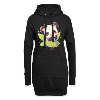 Panda Ours Fée Panda Géant Japonais - Sweat-shirt à capuche long Femme - noir - Devant