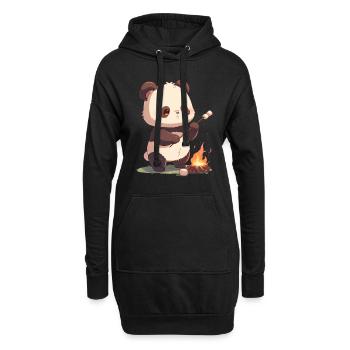 Pandabär Marshmallows Japanischer Riesenpanda - Hoodie-Kleid - Schwarz - Vorne