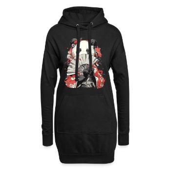Panda Ours Geisha Panda géant japonais - Sweat-shirt à capuche long Femme - noir - Devant