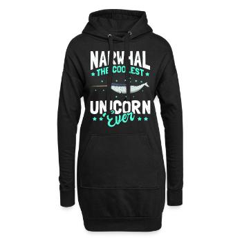 Narval baleine Narval Narval baleines cadeau - Sweat-shirt à capuche long Femme - noir - Devant