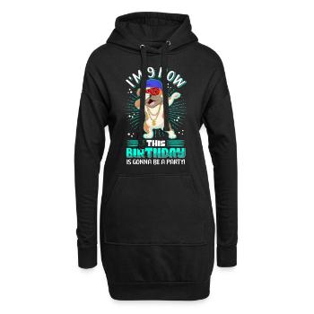 9e anniversaire 9 ans cadeau idée cadeau - Sweat-shirt à capuche long Femme - noir - Devant