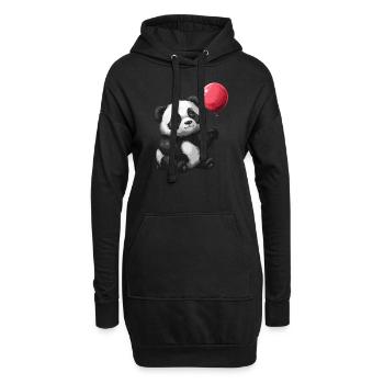 Panda Bear Ballon Panda géant japonais - Sweat-shirt à capuche long Femme - noir - Devant