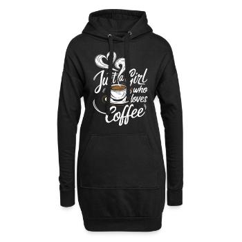 Juste une fille qui aime le café Amateur de café - Sweat-shirt à capuche long Femme - noir - Devant