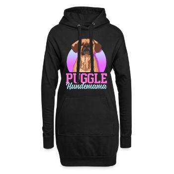 Puggle chien maman chien propriétaire cadeau - Sweat-shirt à capuche long Femme - noir - Devant