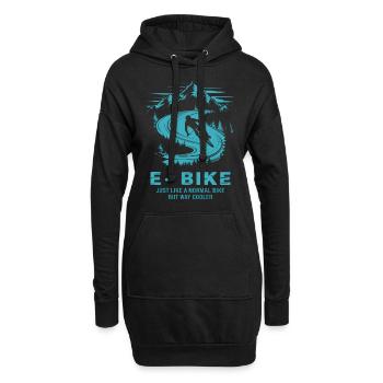 E Bike Dire Citation Cycliste Montagnes Nature - Sweat-shirt à capuche long Femme - noir - Devant