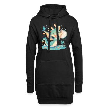 Dragon Butterfly Kawaii Dragon Enfants - Sweat-shirt à capuche long Femme - noir - Devant