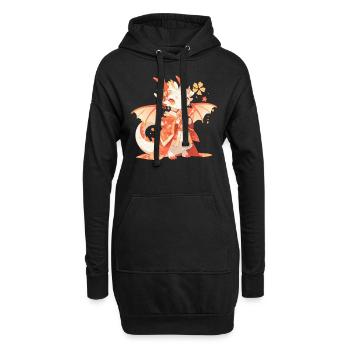 Drache Geisha Japanisch Kawaii - Hoodie-Kleid - Schwarz - Vorne