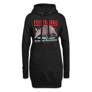 Tatou neuf bandes tatous cadeau - Sweat-shirt à capuche long Femme - noir - Devant