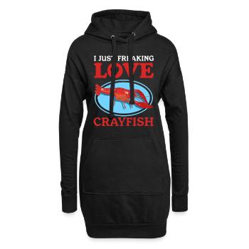 Flusskrebs Edelkrebs Meeresfrüchte Geschenk - Hoodie-Kleid - Schwarz - Vorne