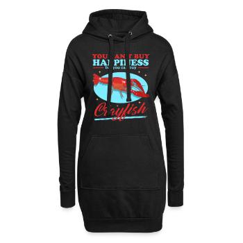 Flusskrebs Edelkrebs Meeresfrüchte Geschenk - Hoodie-Kleid - Schwarz - Vorne