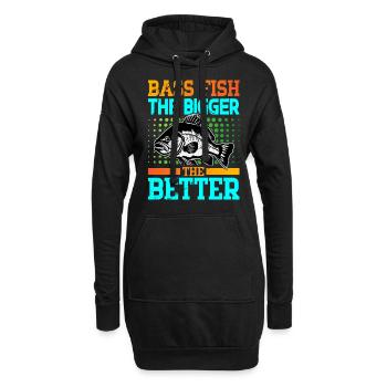 Barschfische je größer desto besser - Hoodie-Kleid - Schwarz - Vorne