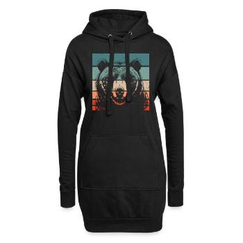 Grizzli Ours brun - Sweat-shirt à capuche long Femme - noir - Devant