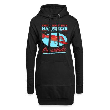 Flusskrebs Edelkrebs Meeresfrüchte Geschenk - Hoodie-Kleid - Schwarz - Vorne