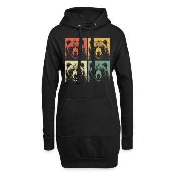 Grizzli Ours brun - Sweat-shirt à capuche long Femme - noir - Devant
