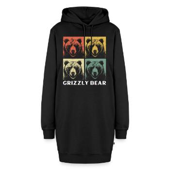Grizzli Ours brun - Sweat-shirt à capuche long Femme - noir - Devant