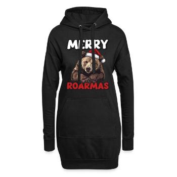 Grizzly Ours Brun Noël - Sweat-shirt à capuche long Femme - noir - Devant