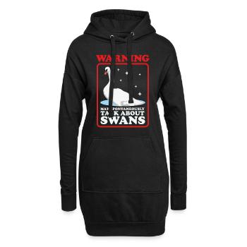 Cygne Cygne amant cygnes cadeau - Sweat-shirt à capuche long Femme - noir - Devant