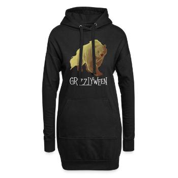 Grizzly Ours Halloween Ours brun - Sweat-shirt à capuche long Femme - noir - Devant