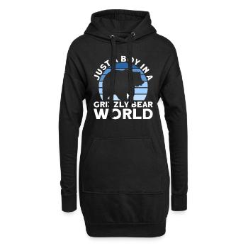 Grizzly Bear Garçon Enfants Ours Brun - Sweat-shirt à capuche long Femme - noir - Devant