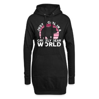 Grizzly Bear Fille Enfants Ours Brun - Sweat-shirt à capuche long Femme - noir - Devant