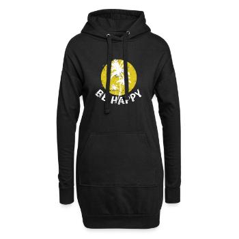 Vacances Be Happy Tree Tree Palm Tree - Sweat-shirt à capuche long Femme - noir - Devant