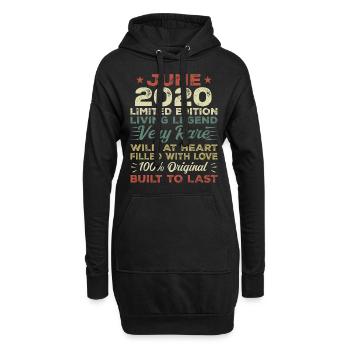 Juni 2020 Geburtstag Juni 2020 Geschenk Juni 2020 - Hoodie-Kleid - Schwarz - Vorne