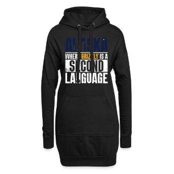 Grizzlybär Alaska Braunbär Bär - Hoodie-Kleid - Schwarz - Vorne