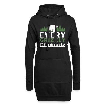 Grizzlybär Tierrechte Braunbär - Hoodie-Kleid - Schwarz - Vorne