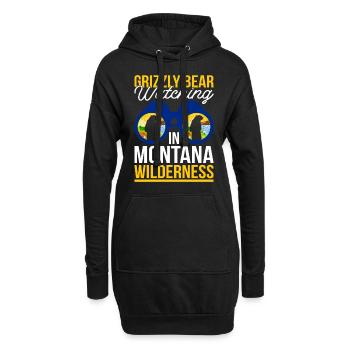 Grizzlybär Montana Braunbär Bär - Hoodie-Kleid - Schwarz - Vorne