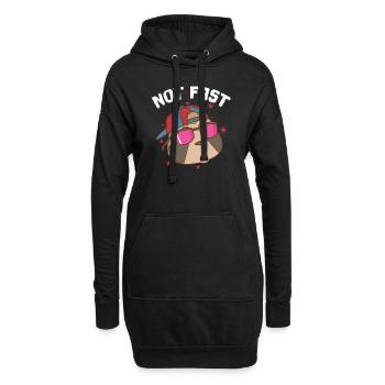 Arbre paresseux pas rapide - Sweat-shirt à capuche long Femme - noir - Devant