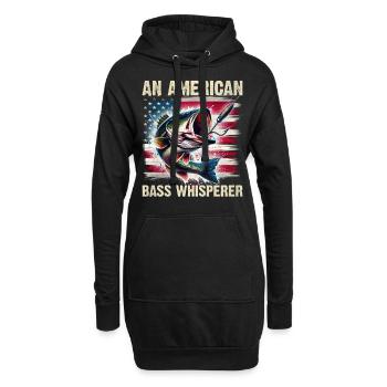 Un chuchoteur de basse américain - Sweat-shirt à capuche long Femme - noir - Devant