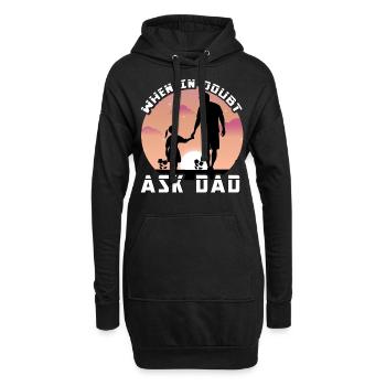 Im Zweifelsfall Papa fragen - Hoodie-Kleid - Schwarz - Vorne
