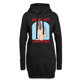 Cadeau de propriétaire de chien lévrier afghan - Sweat-shirt à capuche long Femme - noir - Devant