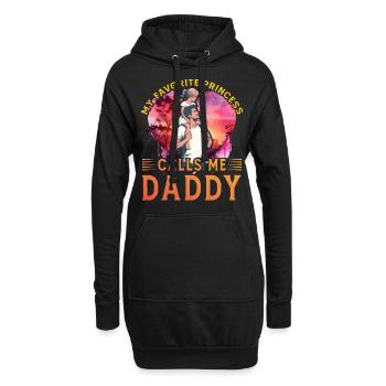 Ma princesse préférée m’appelle papa - Sweat-shirt à capuche long Femme - noir - Devant