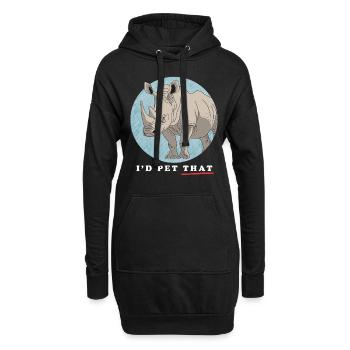 Nashorn Nashörner Rhinozeros Geschenk - Hoodie-Kleid - Schwarz - Vorne