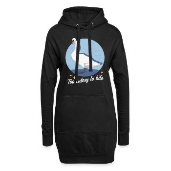 Schwan Schwäne Schwanenliebhaber Geschenk - Hoodie-Kleid - Schwarz - Vorne