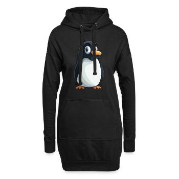 Pinguin Kawaii Pinguin Niedlich - Hoodie-Kleid - Schwarz - Vorne