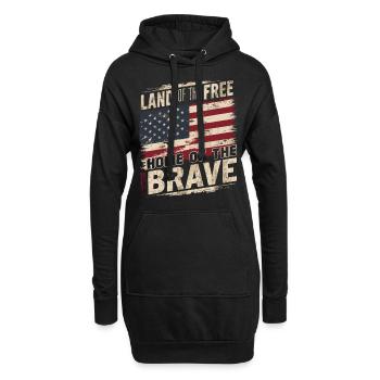 Amerikanische Flagge USA Land of the Free - Hoodie-Kleid - Schwarz - Vorne