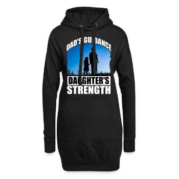 La force de la fille de papa - Sweat-shirt à capuche long Femme - noir - Devant