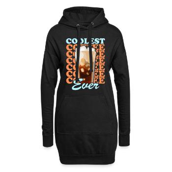 Eiskaffee Iced Coffee Kaffeeliebhaber Geschenk - Hoodie-Kleid - Schwarz - Vorne
