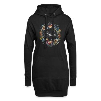 Couronne de fleurs de mariée Cadeau de jeune ânesse - Sweat-shirt à capuche long Femme - noir - Devant
