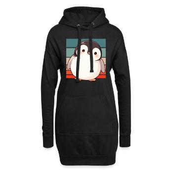 Pingouin Kawaii Pingouin Mignon - Sweat-shirt à capuche long Femme - noir - Devant