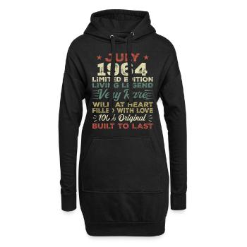 Geschenk Juli 1964 Jubiläum Juli 1964 Geburtstag - Hoodie-Kleid - Schwarz - Vorne