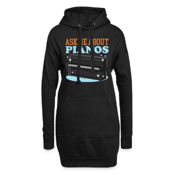 Piano Pianiste Piano Pianiste Cadeau - Sweat-shirt à capuche long Femme - noir - Devant