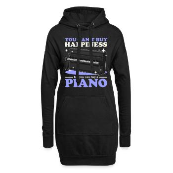 Piano Pianiste Piano Player Piano Gift - Sweat-shirt à capuche long Femme - noir - Devant